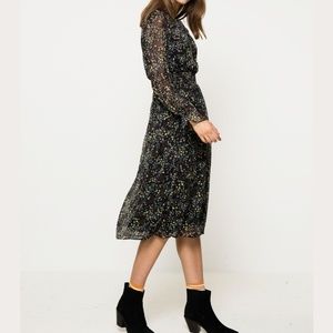 Saseline Long sleeve floral sheer midi dress